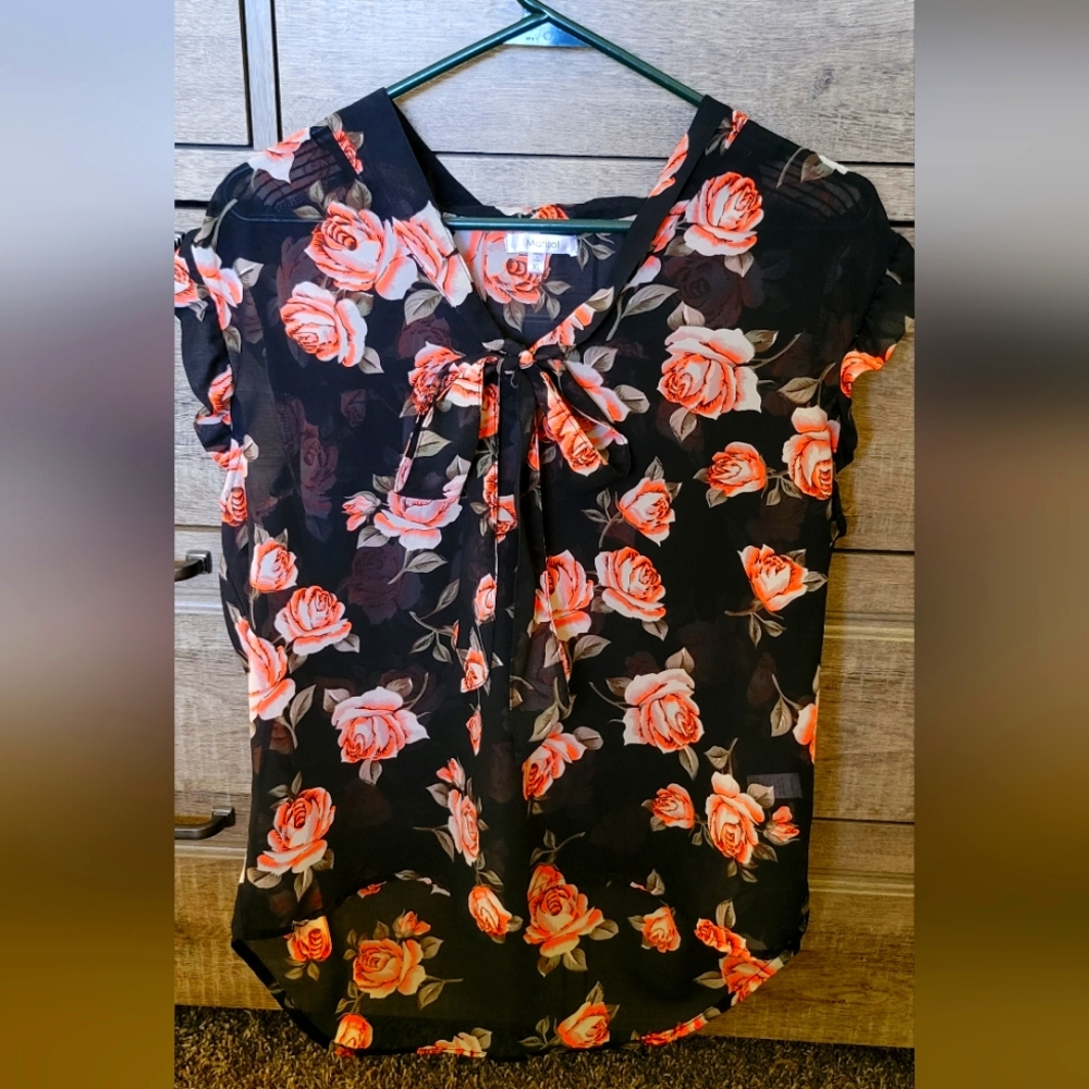 Shear floral dress top